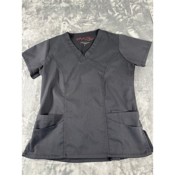 Marilyn Monroe by MediChic Tops - Marilyn Monroe by MediChic Scrub Top V Neck Short Sleeve Charcoal Gray Size L